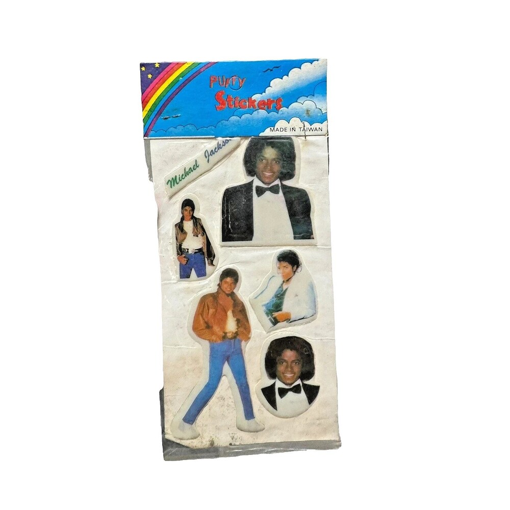 Vintage 80's Retro Michael Jackson Six (6) Puffy Stickers New Sealed Package
